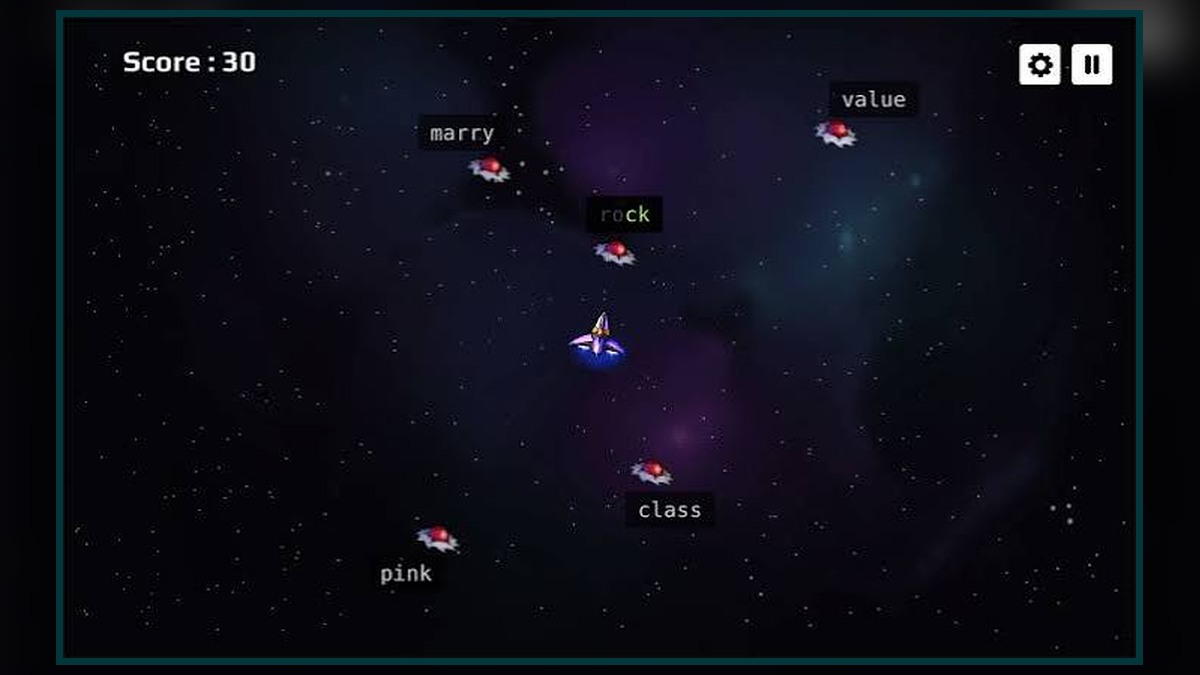 Fun Space Vocabulary for Young Typists